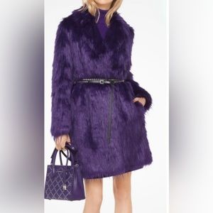 Michael Kors purple faux fur chubby coat $450